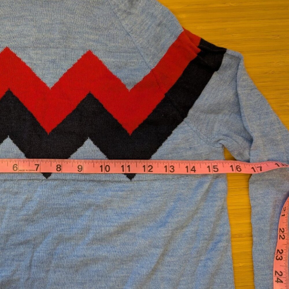 L'Etoile Chevron Mock Neck Sweater retail $195, sz L - Picture 4 of 8